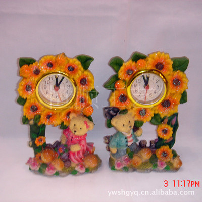 【厂家直销 生日礼品 树脂工艺品 家居摆件 树脂太阳花钟】价格,厂家,图片,塑料、树脂工艺品,张巍(个体经营)-
